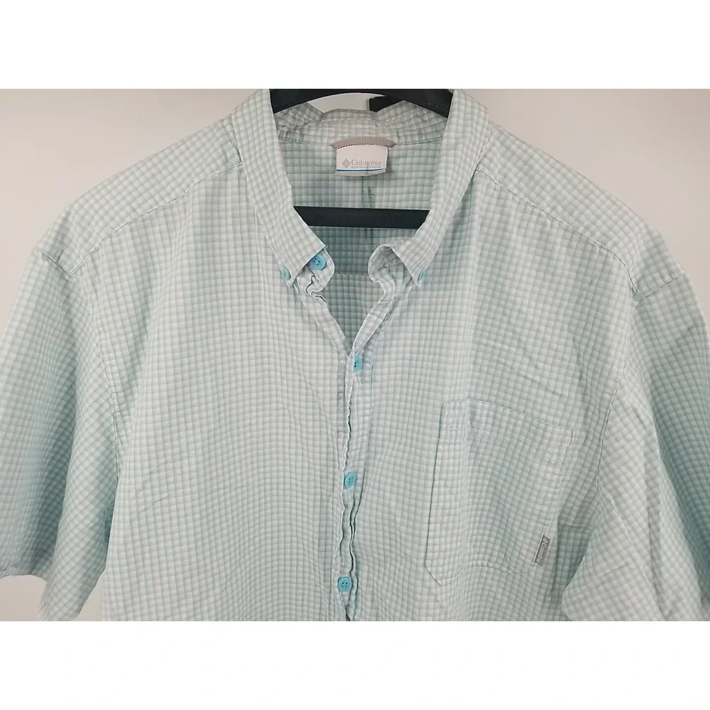 Columbia Mens Short Sleeve Button Up Plaid XL Shirt - Picture 4 of 7